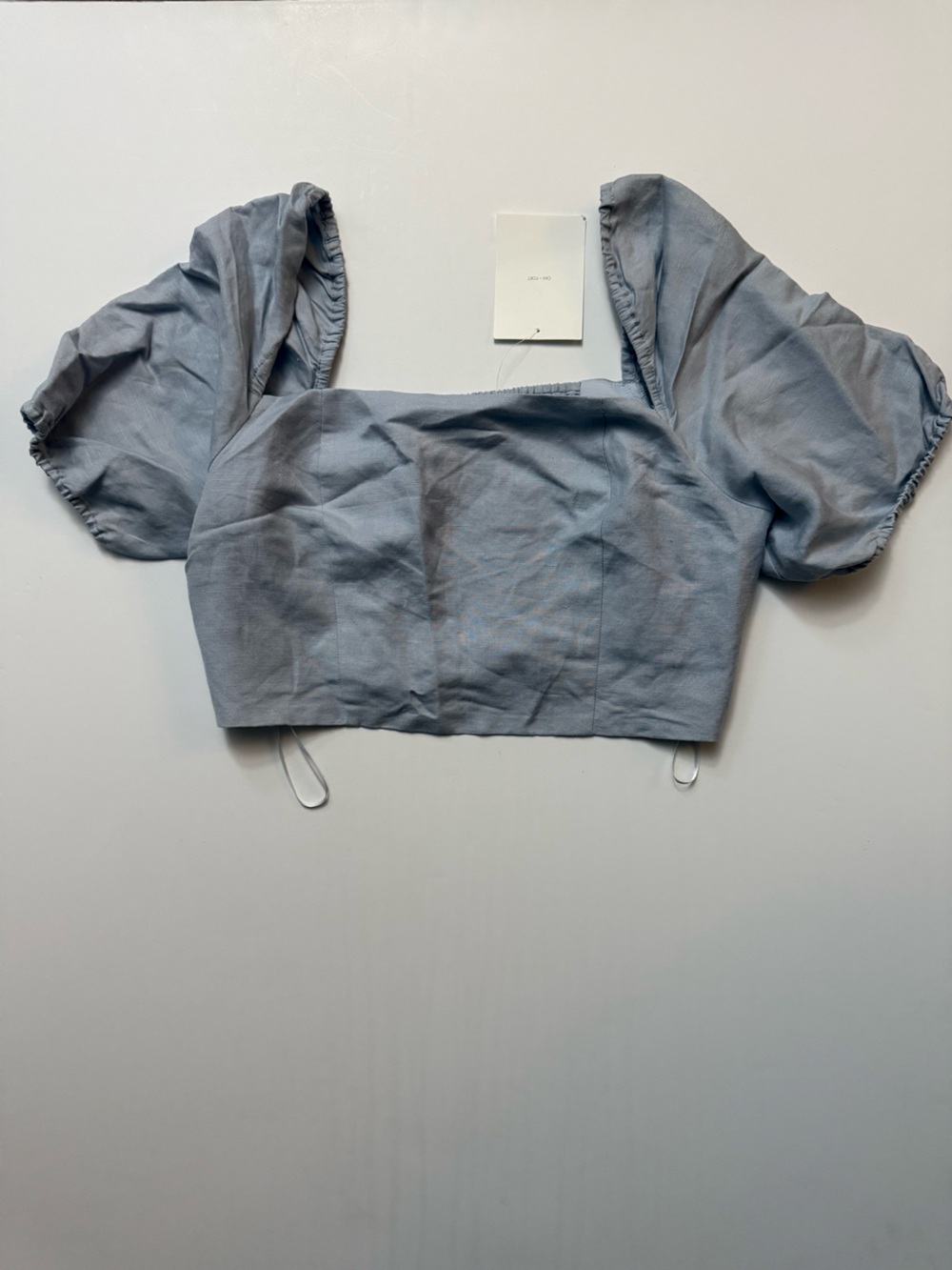 NEW, Light Blue Off-Shoulder Crop Top